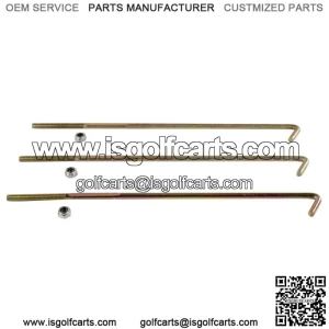 Set of 3 Battery Hold Down Rod J-Bolt & Nut 2008+ Electric EZGO RXV Golf Cart