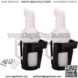 Golf Cart Sand Bottle W/ Handle Holder Fit EZGO Club Car Yamaha 2PCS