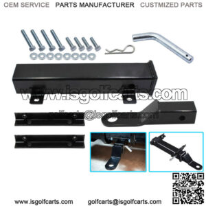 1Set Golf Cart Trailer Hitch on Backseat Footrest For Club Car EZGO Yamaha Black