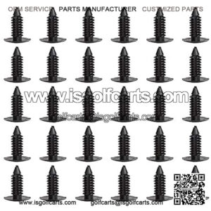 (30PCS) Universal Plastic Rivets for EZGO Club Car Yamaha Golf Cart, Auto Body Fastener Push Pin Screw Panel Fixings Clips Black