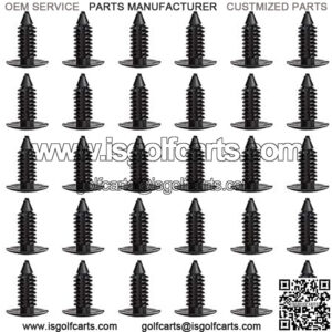 (30PCS) Universal Plastic Rivets for EZGO Club Car Yamaha Golf Cart, Auto Body Fastener Push Pin Screw Panel Fixings Clips Black