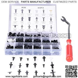 Car Clips Pushtype Retainer Clips Kit with 12 Sizes Panel Trim Fasteners Rivet Kits Fit for GM for Ford,435Pcs(with 4Pack Panel Removal Tool,5Pack Cable Tie)