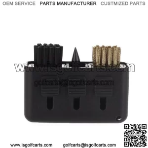 3-en-1 Cepillo de Cerdas Dobles para Pelota de Golf Limpiador de Ranuras Herramienta de Picos de C  3-en-1 Golf Cepillo Groove bolsillo Limpiador Pl??stico Tama o club Tool Kit Negro