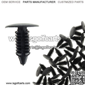 50X BLACK PLASTIC PUSH RIVETS X MAS TREE BODY CLIPS FOR EZGO CLUB CAR YAMAHA
