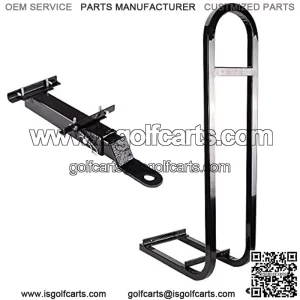 Universal Golf Cart Heavy Duty Rear Seat Safety Hand Rail Grab Bar and Trailer Hook Hitch with Receiver for Step on Back of Club Car, Yamaha, EZGO