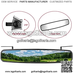 Golf Cart Rear View Mirror, 17" Extra Wide Panoramic Rearview Mirrors Without Vibration & Fall Off 180?? Golf Cart Mirror compatible with TXT Club Car DS Yamaha