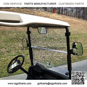 3 Piece Golf Cart Rear View and Side View Mirror Kit for Ez Go, Club Car, Yamaha