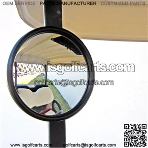 Golf Cart Side Mirror (Round, Side Mount Rear View)