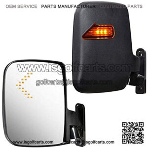 Golf Cart Rear View Folding Side Mirror with LED Indicators Fits for Club Car Yamaha 2pcs