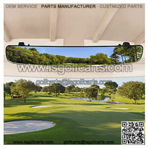 Golf Cart Mirror, 16.5" Universal Golf Cart Rear View Mirror Extra Wide 180 Degree Panoramic Rear View Mirrors Black Mirrors Fit for Club Car EZGO Yamaha (Black)