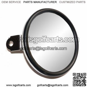 Universal 5" Round Chrome Convex Golf Cart Mirror fits Club Car, EZGO,Yamaha