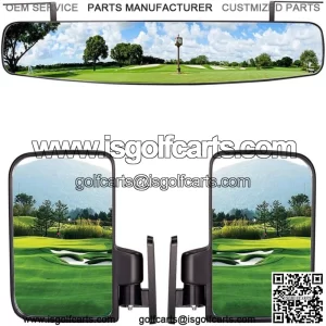 Golf Cart Side Mirrors and Rear View Mirror for EZGO Club Car Yamaha