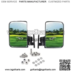 Golf Cart Side Mirror Universal Mount Rear View Fold In For Club Car EZGO Yamaha