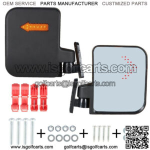 Side Mirrors With Led Turn Signal Light Golf Cart Rear View Mirrors for EZGO