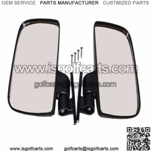 NEW Pair (2) Folding Side View Mirrors For Club Car, EZGO, Yamaha Golf Carts
