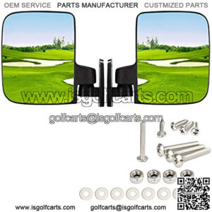HW9008 Golf Cart Folding Side View Mirrors For Club Car, EZGO, Yamaha, Star, Zone Carts