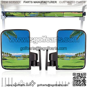 Golf Cart 4 Panel Rear View Mirror & Side Mirror Universal for Club Car EZGO Yamaha Golf Carts Panoramic Eliminate Blind Spots