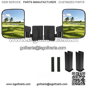 Golf Cart No Drilling Folding Side Rearview Mirror HD Glass for Club Car EZGO and Yamaha Golf Cart Folding Mirror