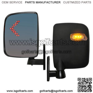 Deluxe LED Side Mirror With Turn Signal Lights for Golf Cart