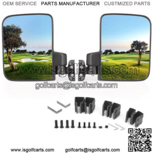 Golf Cart Side Mirrors No Drilling for Club Car EZGO Yamaha Rear View Mirror