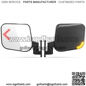 Golf Cart Side Rear View Mirrors W/ Turn Signal Light for YAMAHA EZGO Club Car