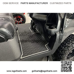 Club Car Full Coverage Golf Cart Floor Liner Mat W/Color Options- Fits Club Car Models Precedent (2004-2021)/Onward & Tempo (2017-2021) - Black with Grey Trim