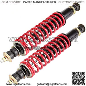 Golf Cart Front Rear Shock Absorber Set Coil Over Heavy Duty Shock Absorber Bolt Fits EZGO Medalist/TXT 1994+ Newer Gas or Electric, Replaces Part 70928-G01 76418-G01 (2 Pack) (Red)