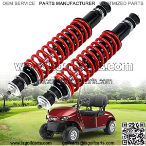 EZGO TXT/Medalist Front Rear Shock Absorbers Fit 1994+ Newer Gas or Electric Golf Cart,Heavy Duty Coil Shock Absorber Kit, Replaces OEM# 76418-G01,70928-G01,70248-G01,70324-G01,76419-G01,2 Pack (Red)