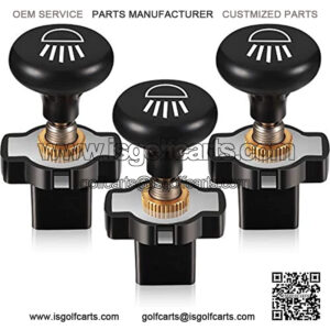 3 Pieces Push Pull Light Switch for Golf Cart Push Pull Style Headlight Switch Headlight Button for Club Car Compatible with EZGO, Yamaha