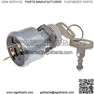 for Golf Cart Key Switch for EZGO for Golf Cart Ignition Switch 17421G1, 2 Prong 4 Key Free Terminals & Carabiner