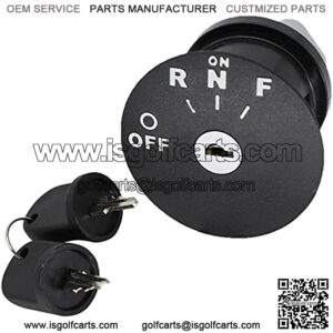 Ignition Key Switch & Keys for EZGO RXV Electric 48V Golf Cart 2008-Up Replaces #605637??609682??611283
