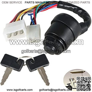 Ignition Switch with Keys Replacement for Yamaha Gas 2 Cycle Golf Cart G1 1979-1989 J17-82508 - 20