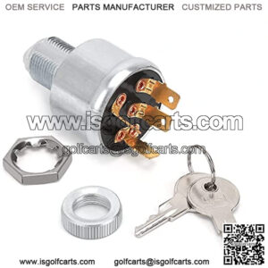 Ignition Key Switch for EZGO Golf Cart 1981-up, 4-Prong Starter Switch, Replace OEM# 33639-G01