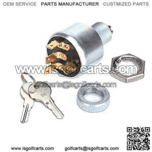 Ignition Switch for EZGO Gas & Electric, 3-Way 4-Terminal with 2 Standard Keys, OEM# 33639G01 33639-G01