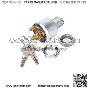Golf Cart EZGO Ignition Switch with 2 Keys OEM#33639G01, Four Spade Terminal Key Switch for Use on Lights E-Z-GO G&E All Years