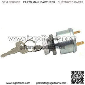 Ignition Switch Replace 17421G1 for E-Z-GO EZGO Golf Cars 2 Prong 4 Key Free Terminals Carabiner