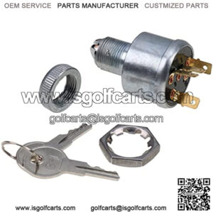 Ignition Starter Switch Key Fit for Golf Cart EZGO TXT 1981-up Gas/Electric (with Lights) 33639-G01 33639G01 with 2Pcs Key
