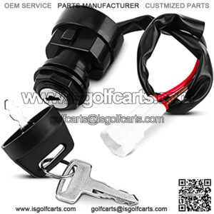 Motorcycle Ignition Switch with 2 Matching Keys, 2 Wire Ignition Switch, Universal Ignition Key Switch 2 Position Ignition Switch Assembly for Yamaha YFM 350 Bruin 660R 700R Raptor 350X Warrior