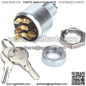 Golf Cart EZGO Ignition Switch and Key 33639G03, 4 Prong Uniquely Keyed Ignition Switch for EZGO TXT & RXV All Years