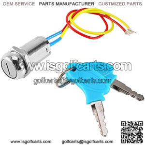 Ignition Switch with Key, 2 Wire Key Ignition Switch Scooter Key Replacement, Universal Locking Keys Lock for Electric Scooter ATV Moped Kart