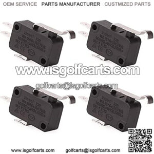 4 Pack Golf Cart Micro Switch 2 & 3 Prong for Club Car DS Precedent OEM # 1014807,1014240, 1014805
