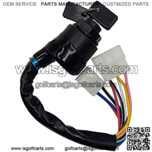 Ignition Switch with Keys J17-82508-20 J10-82508-20 Compatible with Yamaha Golf Cart G1 2-Cycle Gas Models 1979 1980 1981 1982 1983 1984 1985 1986 1987 1988 1989