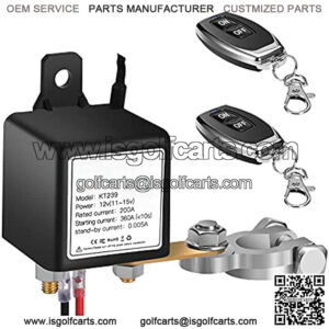 DC12V Remote Battery Disconnect Switch Auto On Off Kill Switch for Car, 200A Electromagnetic Solenoid Valve Terminal