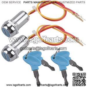 2 Pack 2 Wires Ignition Switch Key Starter Switch with 4 Keys  On-Off for Electric Scooter ATV Moped Go Kart