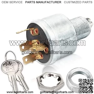 EZGO TXT Ignition Switch, Key Starter Switch for EZGO 1981-up Gas/Electric, OEM# 33639G01, 33639-G01