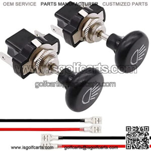 2PCS Universal Golf Cart Headlight Switch, 12V, Push-pull Headlight Switch Button, Suitable For Golf Carts, Club Cars, Etc.