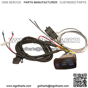 Blue Backlit Rocker Turn Signal Switch and LED Flasher Relay Combo (Horizontal - with Harness)