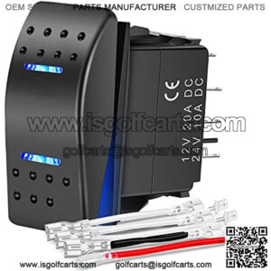 Momentary Rocker Switch Toggle ON Off ON Switch DPDT 7Pin 12V 24V Switch Jumper Wires Winch Pump Switch for Cars Trucks Caravans Boats