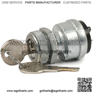 Universal 3 Position Ignition Switch With Keys Accessory-Off-On Uses #8 Ring Terminals