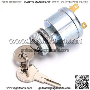 Golf Cart Starter Ignition Key Switch for EZGO Electric Golf Cart 17421G1, 2 Terminal Prongs
